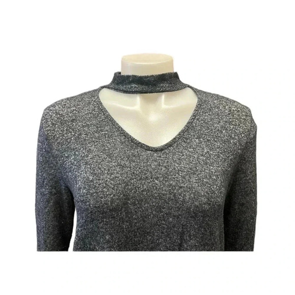 Coin 1804 3/4 Sleeve  Black Grey Heathered With Neck Wrap Size Large - Picture 5 of 9